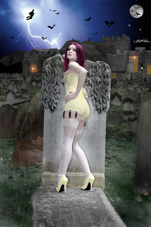 Male and Female model photo shoot of Willy Hutch and Rene Ackermann in Cemetery West London