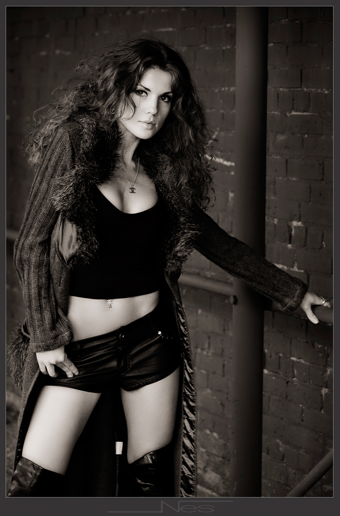 Female model photo shoot of Oksana Perun by Nesss in  Brooklyn, Dumbo