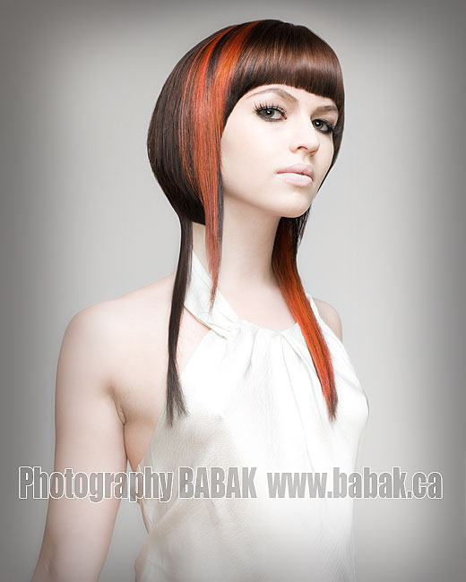 Female model photo shoot of HAIR by SyL in Babak Studio, Toronto