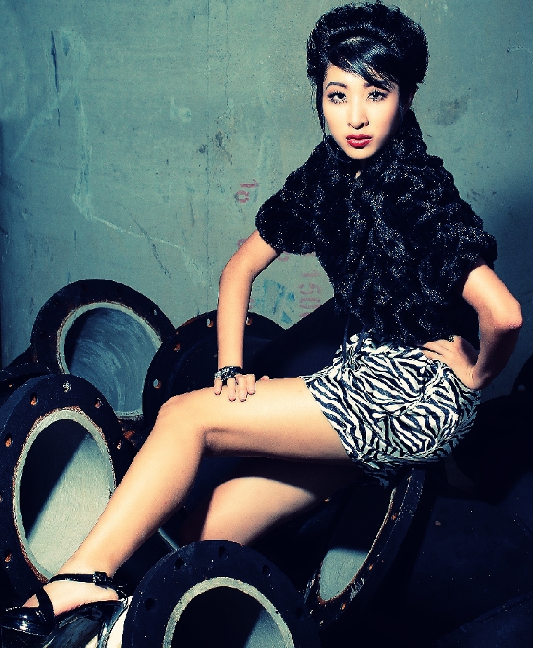 Female model photo shoot of Vera Mi by Tuck Loong and ryan goh, wardrobe styled by Winnie Loo, makeup by Liz Venturina