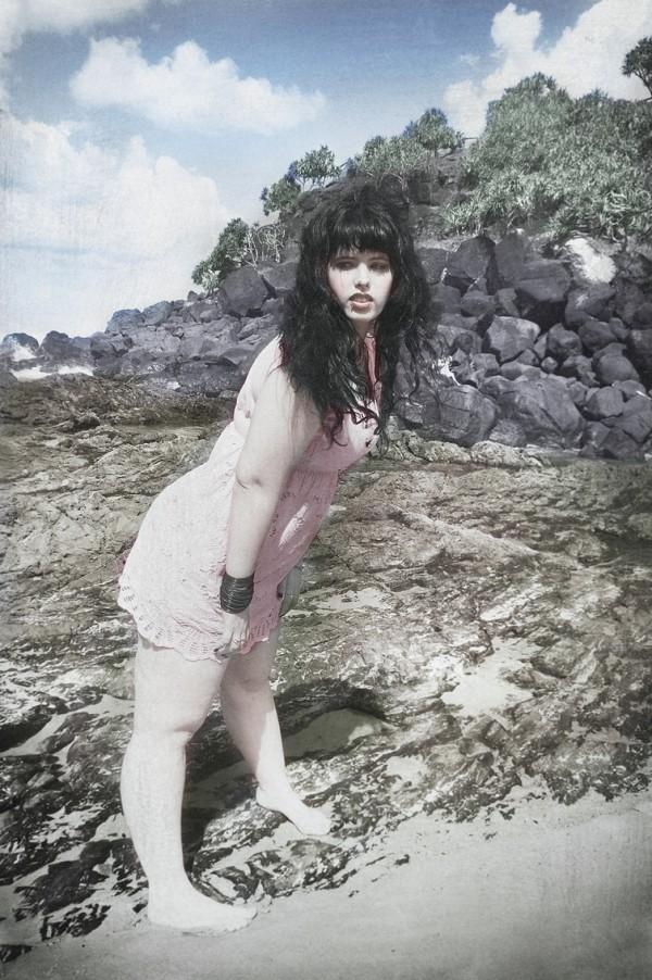 Female model photo shoot of Snow White Queen in Froggies Beach, Coolangatta