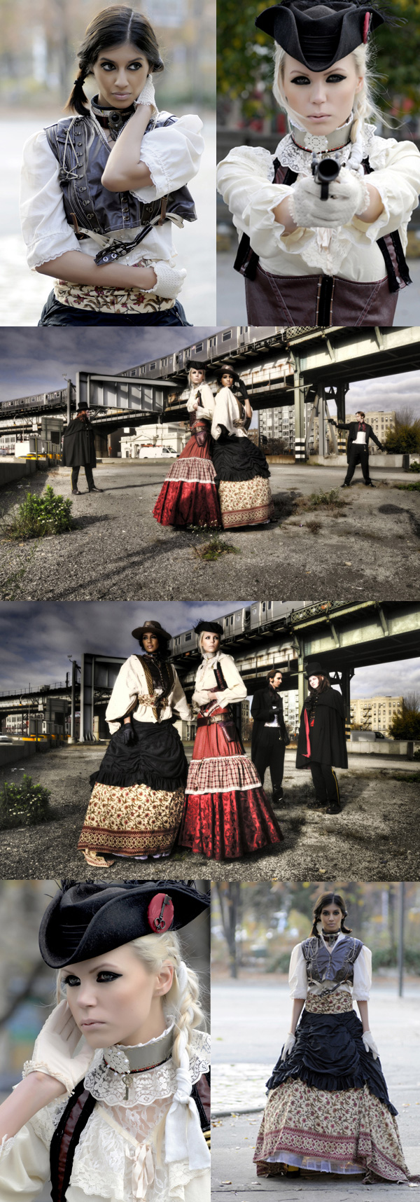 Male and Female model photo shoot of mikey poz, Anjhula Bais, G D Falksen, Milla Tuori and August Wahnsinger in Brooklyn, New York , makeup by Lyndsey Ariel, clothing designed by Berit New York