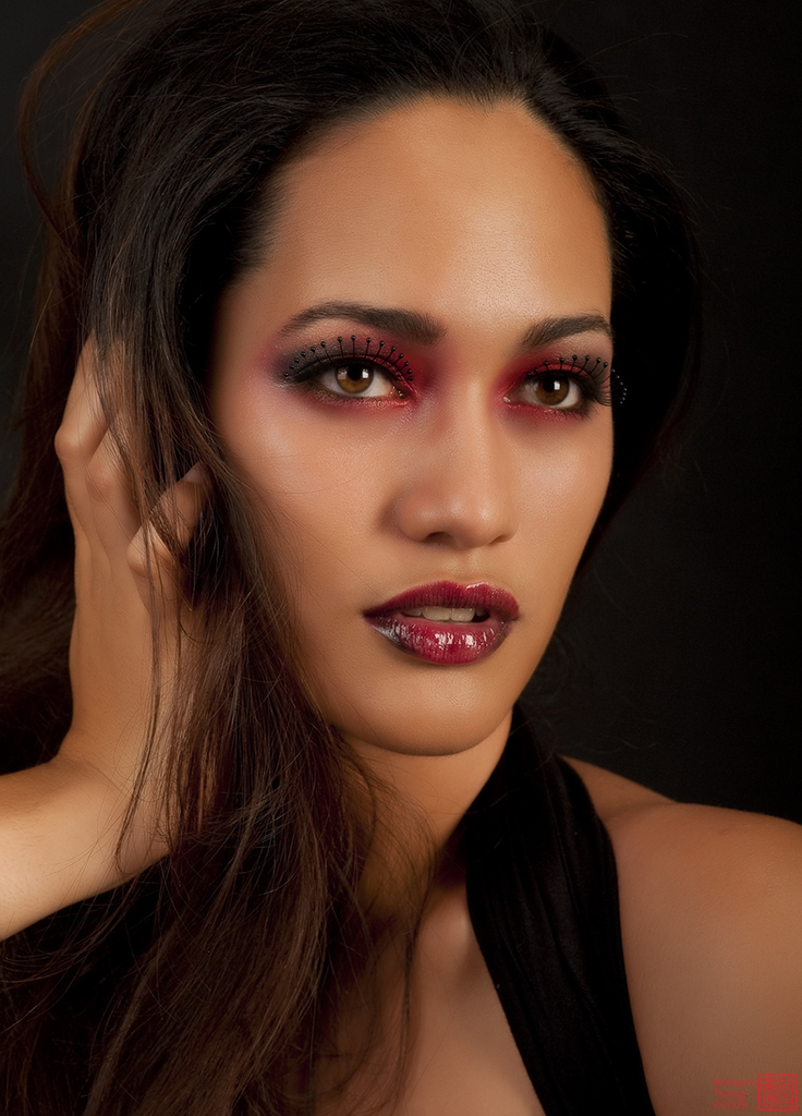 Female model photo shoot of Enticing Eyes and Maluhia Kawai by Hansen Tsang in Hilo, HI, makeup by Enticing Eyes