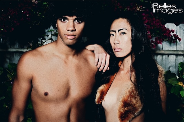 Female and Male model photo shoot of Lily Kim and Sam Alvarado  by Hoku, hair styled by David L Harrington, makeup by Kelly Kathryn Hunt