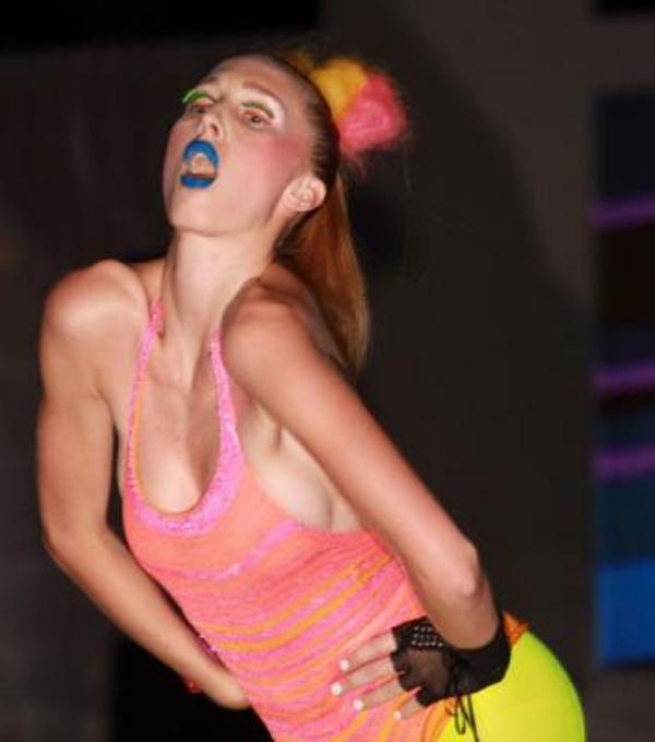 Female model photo shoot of Emily Nowacki in Miami Rock Fashion Week, clothing designed by krelwear