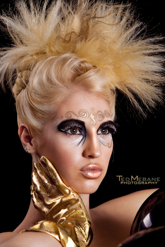 Female model photo shoot of Nikki Holcomb in Sly Horse Studio, makeup by Vicki Starr