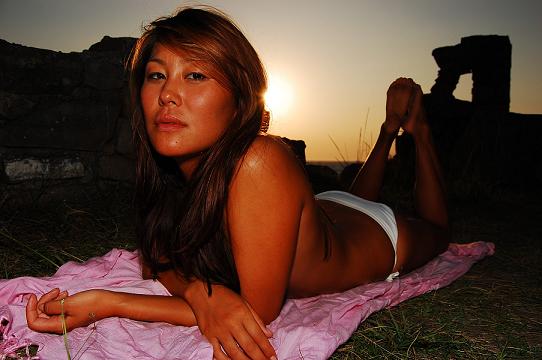 Female model photo shoot of Joo Hansook by NewBlackPhoto in Zurriola Beach, San Sebastian