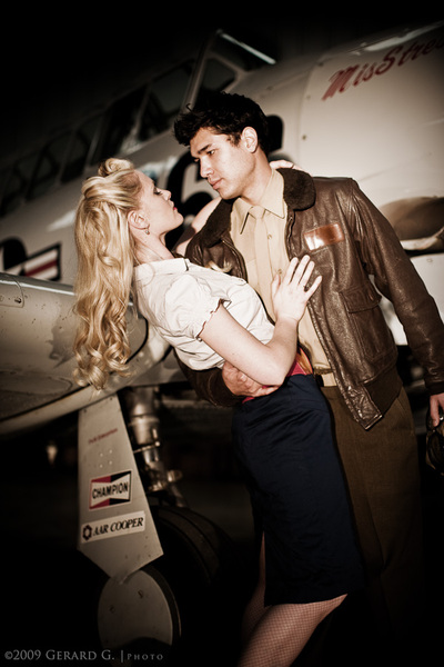Male and Female model photo shoot of Lloyd Wilder and Amanda Gale by Gerard Goh in Aero Country Airport