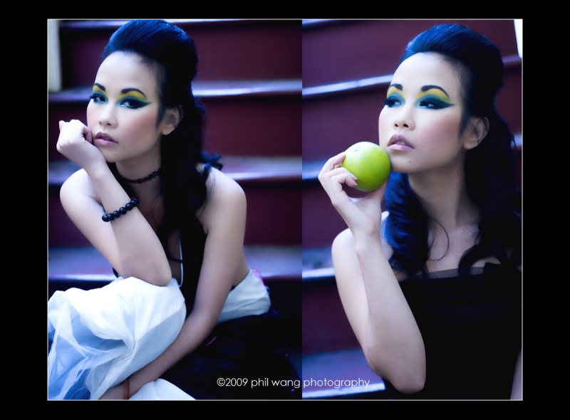 Male and Female model photo shoot of Phil Wang and OnceUponAGirl in San Francisco, makeup by Makeup Fantasies