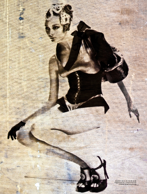 Female model photo shoot of TikiGlam in Bodysuit TikiGlam, Corset Betsy Johnson, Shoes YSL, Glove by Crasia