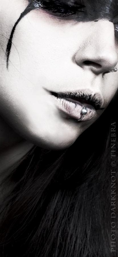 Female model photo shoot of Tinebra DARKKNOT in Darkknot's Studio, makeup by MUA TINEBRA