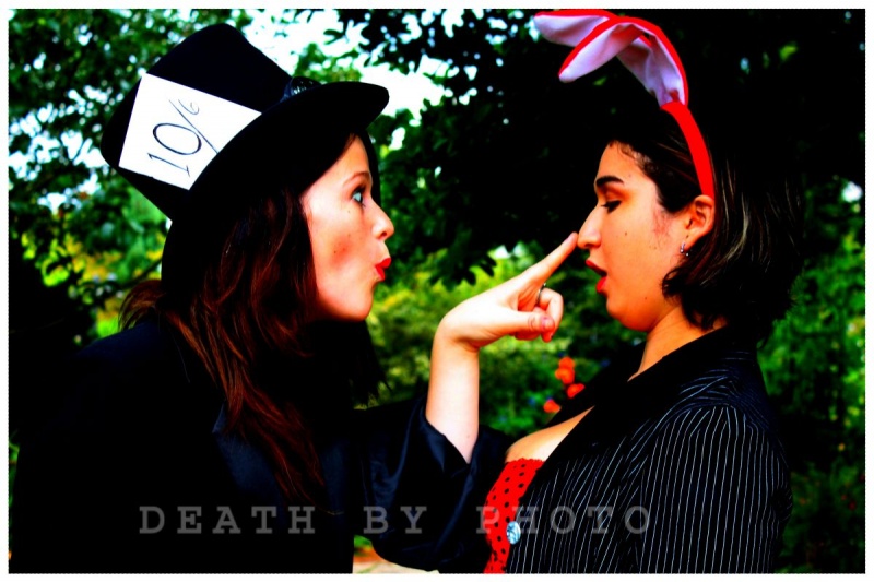 Female model photo shoot of Kat Nicholson and M1ss Alissa by Death by photo