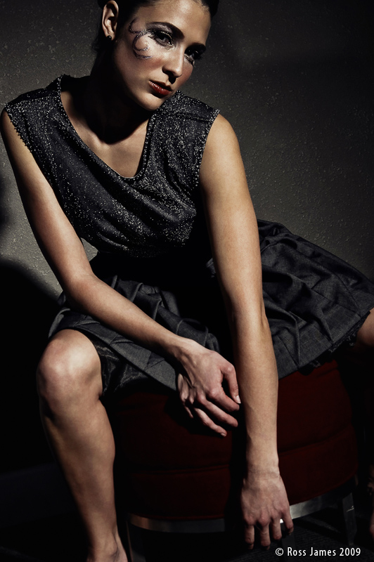 Female model photo shoot of Jennifer Vandiver by RossJames, clothing designed by Heilyke