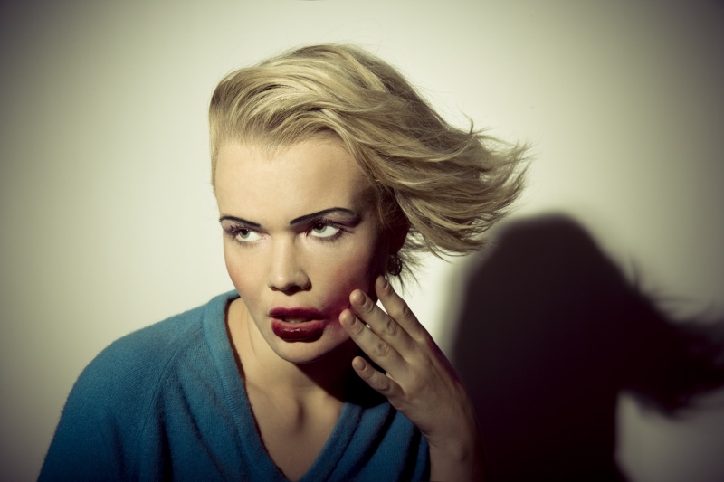 Female model photo shoot of Denise Gvardian, hair styled by Alessandra Paez