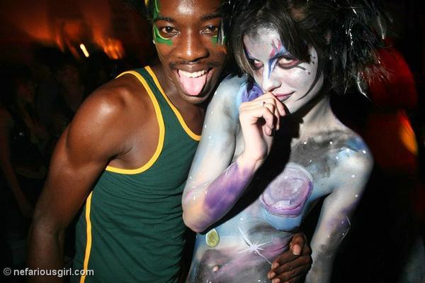 Female model photo shoot of Wingate Monster, body painted by Body Art By Keegan
