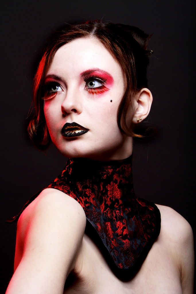 Female model photo shoot of Ashley Marie Howard by John Lee photography, makeup by Karen Ellis
