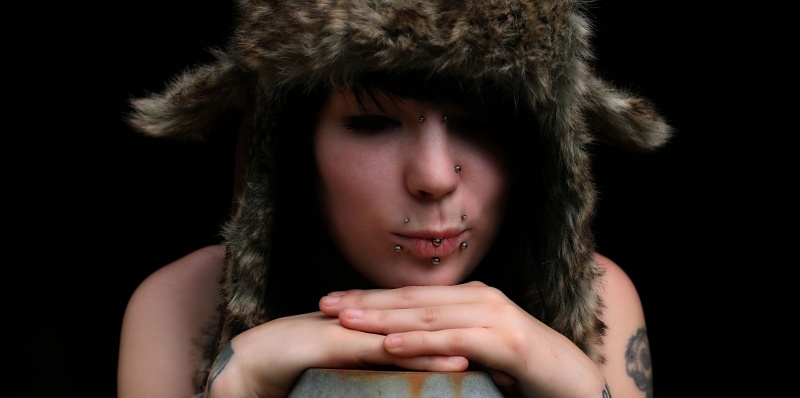 Female model photo shoot of Tattoo Hound