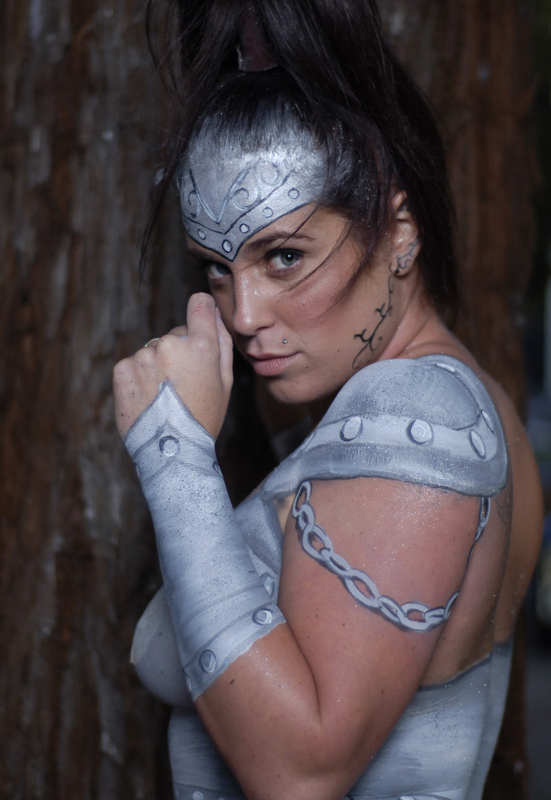 Female model photo shoot of SPARK body painting in Santa Rosa, Ca