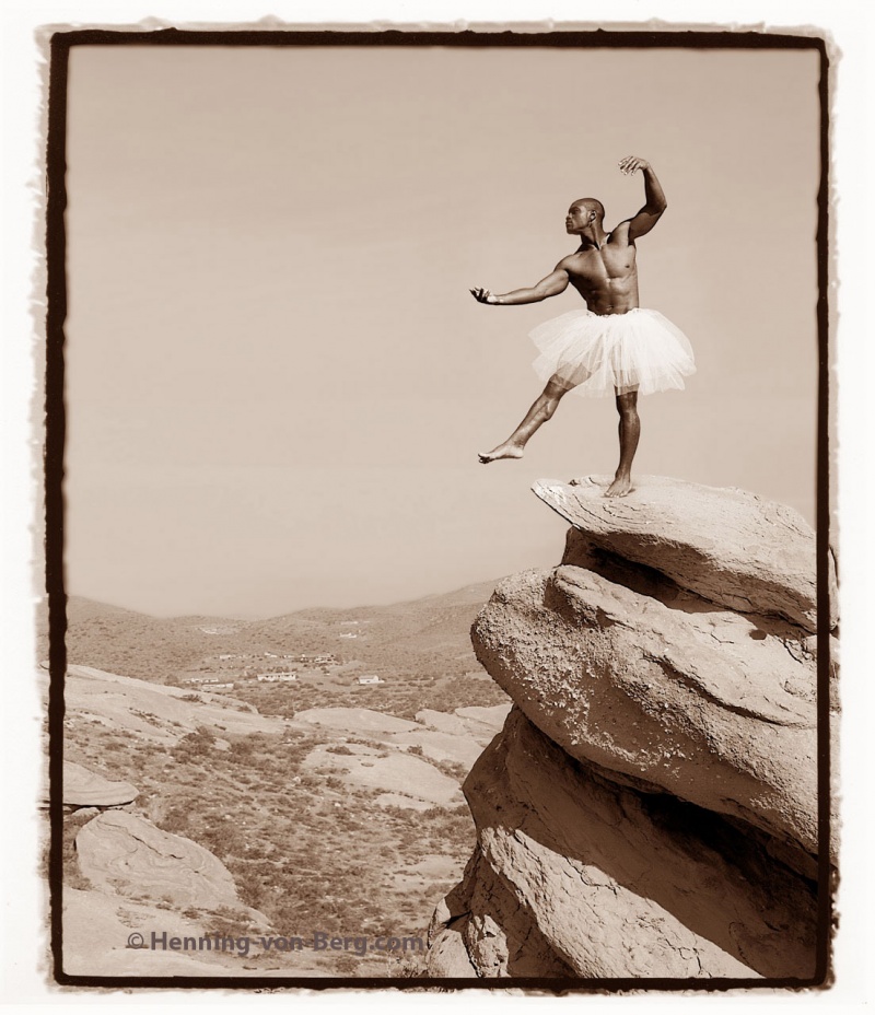 Male model photo shoot of Henning von Berg in Vasquez Rocks, California