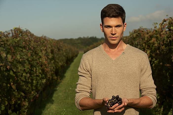 Male model photo shoot of VintageGrapesClothier in vineyard