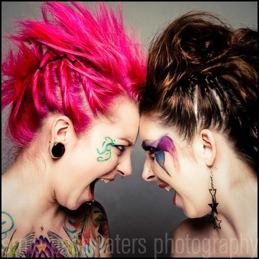 Female model photo shoot of Angel Monster and Sweet Melissa Sue by miss ernie, hair styled by Hair and MU by Lucia, makeup by Aria Darling