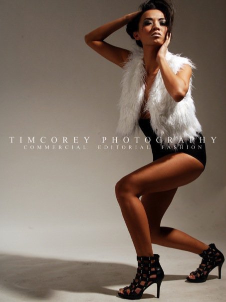 Female model photo shoot of Kimberry Nguyen by Tim Corey, wardrobe styled by Maly Siharath Inc
