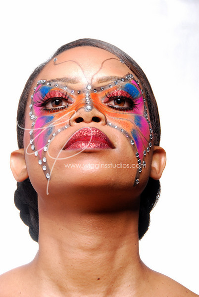 Female model photo shoot of Shaunda Kitchens in KLC fantasy makeup competition 11/09