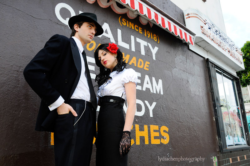 Female and Male model photo shoot of L Y D II A and Yuriy P by Lydia Chen Photo in St Francis Diner, San Francisco, CA
