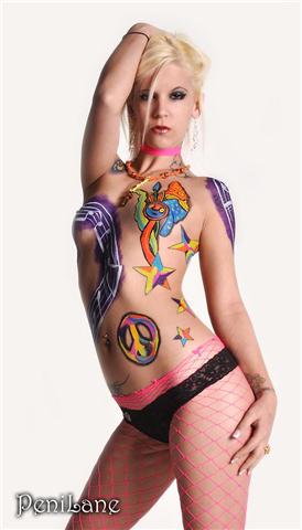 Female model photo shoot of PeniLane by JOHN JOHNSTON in Studio De Tapis Rouge, body painted by Kat-BodyPainter