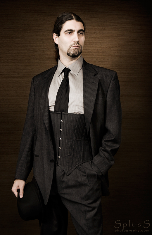 Male model photo shoot of HobbleSkirt by Black Room Photo, clothing designed by Bizarre Boudoir