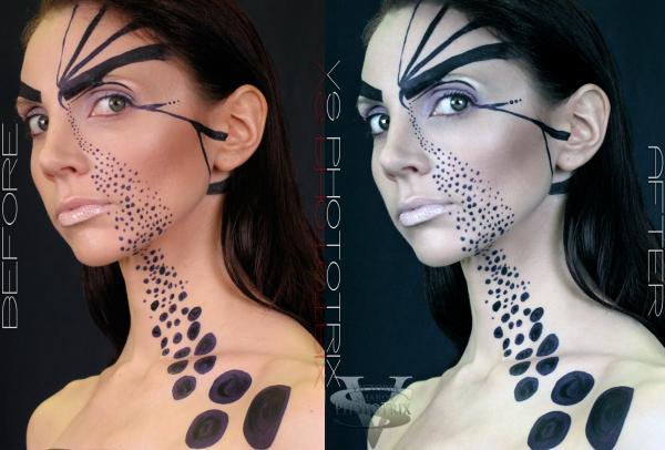 Female model photo shoot of Edits by Victoria S, body painted by Justine Body Painter LA