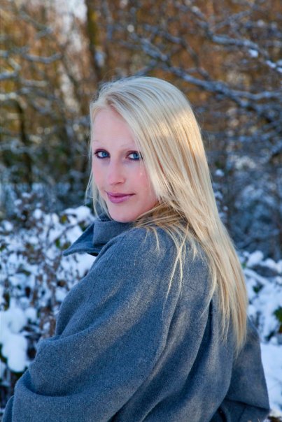Female model photo shoot of Karen Brown in shipley in the snow!