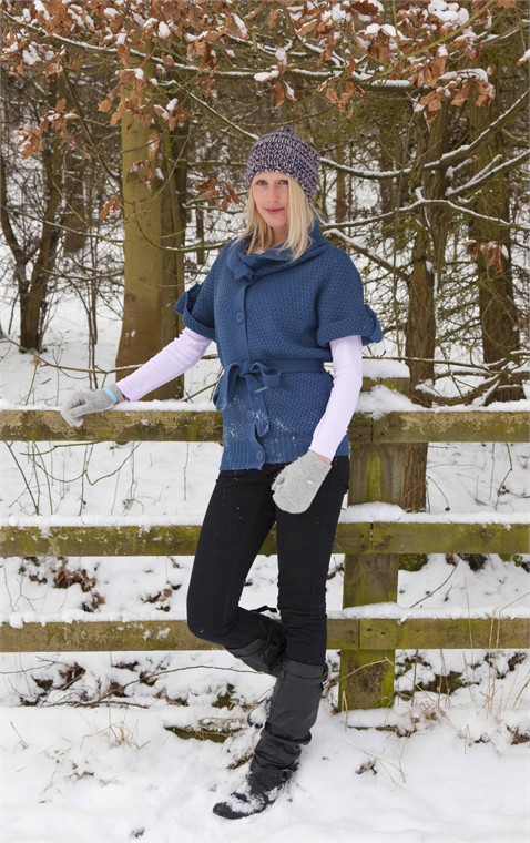 Female model photo shoot of Karen Brown in Shipley in the snow