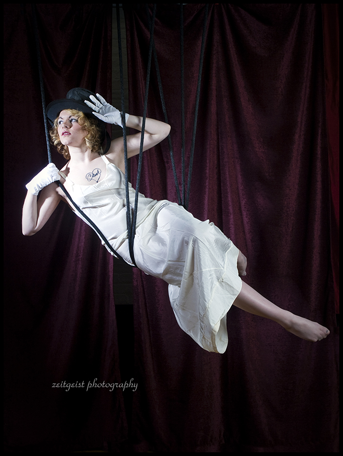 Female model photo shoot of Rebecca Marchand by Zeitgeist Photography in Time Spirit Circus