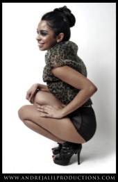 Female model photo shoot of Eliza Miranda by Andre Jalil Productions, clothing designed by MassaCulture