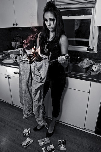 Female model photo shoot of LaurinKatherine by Apathetic Zebra in kitchen