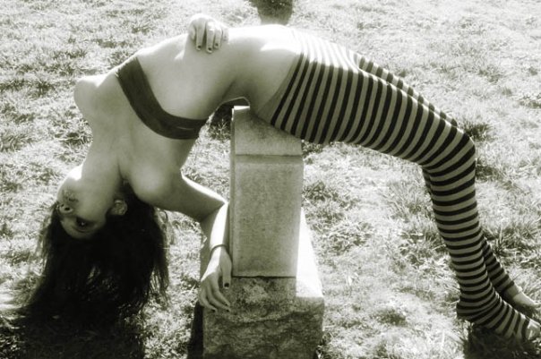 Female model photo shoot of Devin Kupcake in graveyard
