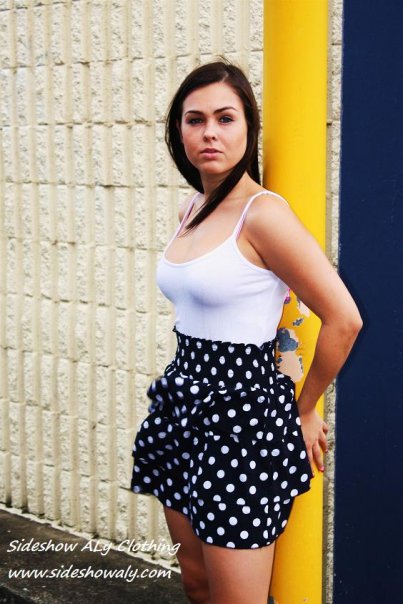 Female model photo shoot of Sideshow ALy Clothing