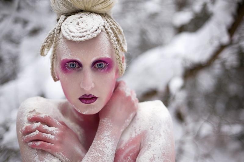 Female model photo shoot of Elbie MakeUpProfile and Katie Hardwick by Kirsty Mitchell, hair styled by Elbie HairProfile