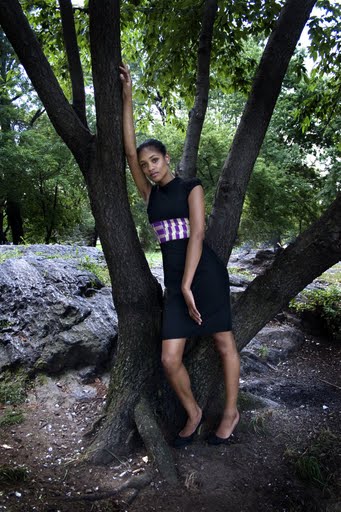 Female model photo shoot of Lindsey Romain, clothing designed by Hemma