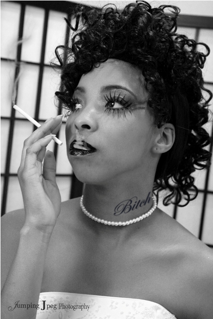 Female model photo shoot of Lady Keekolata by JumpingJpeg, makeup by DivaStyles MU Hair