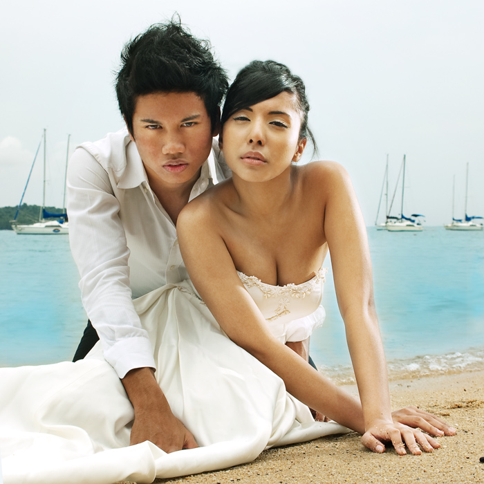 Male and Female model photo shoot of TPM and Q-raisha J in Singapore