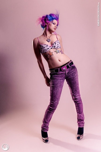 Female model photo shoot of Miss Monoxide by Stephanie Pehar in Emerging Home Studio, Hamilton ON, makeup by MUA by Yana Gil