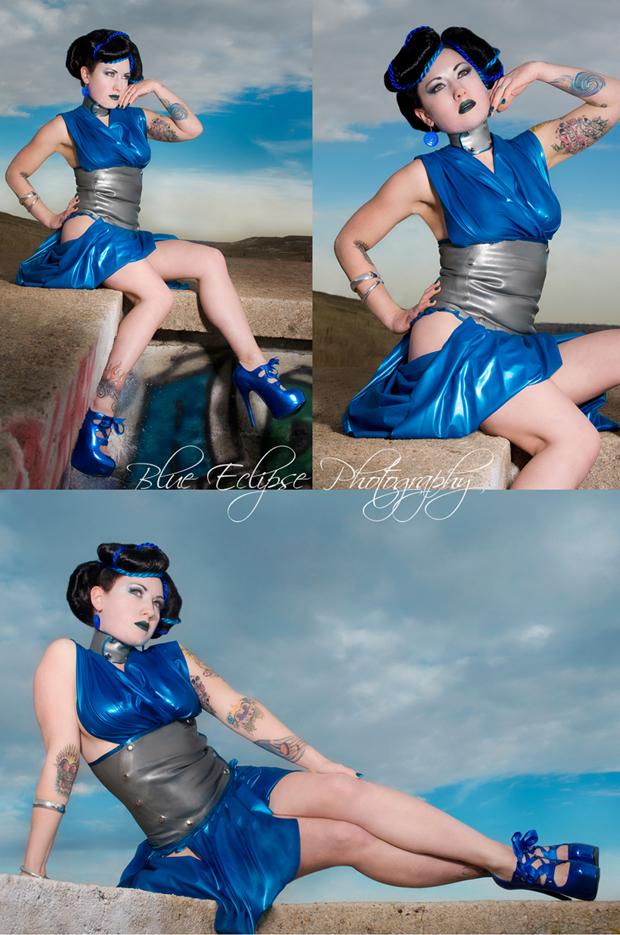 Female model photo shoot of BlueEclipsePhotography and Lily DeVille in Arvada , hair styled by Christina Nunley, makeup by Lilys Looks, clothing designed by Paullell