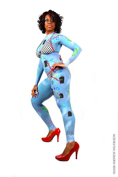 Female model photo shoot of MsgeveAdelle, body painted by Leon rainbow
