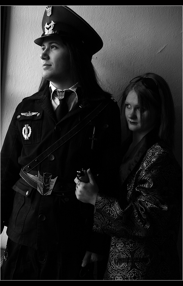 Male and Female model photo shoot of TalonNokone and Lee Devils by Sienna Hambleton in Collingwood Art Center