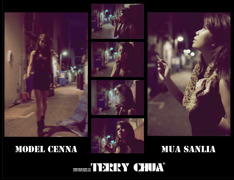 Male and Female model photo shoot of Terry Chua and Cenna in Singapore, makeup by Sanlia Make Up