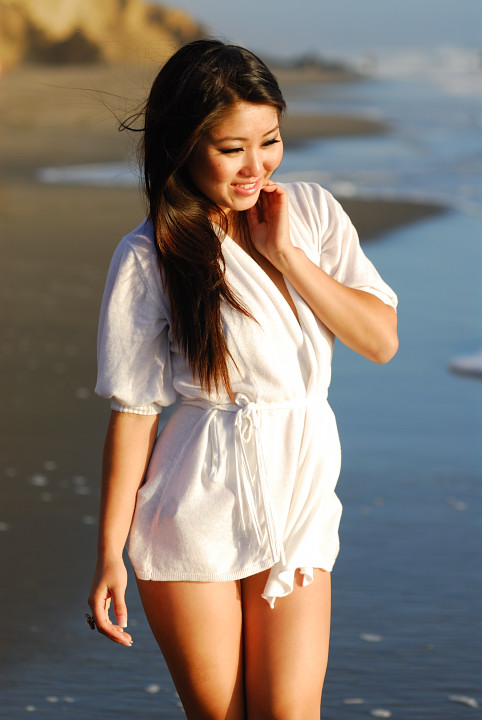 Female model photo shoot of Celeste Macina Mac by Bay Image Photography in SF Beach