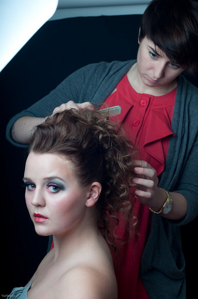 Female model photo shoot of Dare To Dream by Yue Studio, hair styled by Danielle Blanchet, makeup by Camille Ivy