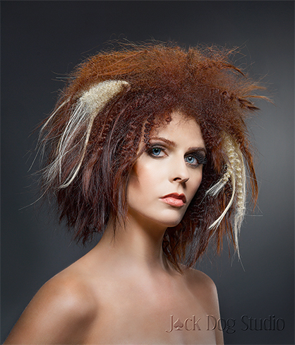 Female model photo shoot of Hair by Christen Pond by Richard Flaskegaard, makeup by Leah Lattanzi